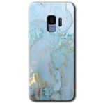 MRCİLETİSİMmrc-16779 Mavi Gold Mermer Kılıf HD Desen Baskılı Arka Kapak Samsung Galaxy S9 ile uyumlu