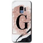 MRCİLETİSİMmrc-16815 Pembe Mermer Desenli G Harfi Kılıf HD Desen Baskılı Arka Kapak Samsung Galaxy S9 ile uyumlu