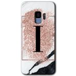 MRCİLETİSİMmrc-16818 Pembe Mermer Desenli I Harfi Kılıf HD Desen Baskılı Arka Kapak Samsung Galaxy S9 ile uyumlu