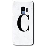 MRCİLETİSİMmrc-16840 Beyaz Mermer Desenli C Harfi Kılıf HD Desen Baskılı Arka Kapak Samsung Galaxy S9 ile uyumlu