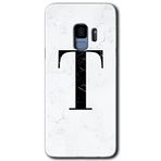 MRCİLETİSİMmrc-16862 Beyaz Mermer Desenli T Harfi Kılıf HD Desen Baskılı Arka Kapak Samsung Galaxy S9 ile uyumlu