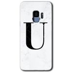 MRCİLETİSİMmrc-16876 Beyaz Mermer Desenli Ü Harfi Kılıf HD Desen Baskılı Arka Kapak Samsung Galaxy S9 ile uyumlu