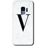 MRCİLETİSİMmrc-16877 Beyaz Mermer Desenli V Harfi Kılıf HD Desen Baskılı Arka Kapak Samsung Galaxy S9 ile uyumlu