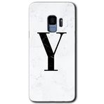 MRCİLETİSİMmrc-16878 Beyaz Mermer Desenli Y Harfi Kılıf HD Desen Baskılı Arka Kapak Samsung Galaxy S9 ile uyumlu