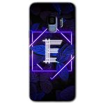 MRCİLETİSİMmrc-16971 Dark Neon Yaprak E Harfi Kılıf HD Desen Baskılı Arka Kapak Samsung Galaxy S9 ile uyumlu