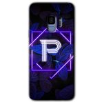 MRCİLETİSİMmrc-16997 Dark Neon Yaprak P Harfi Kılıf HD Desen Baskılı Arka Kapak Samsung Galaxy S9 ile uyumlu