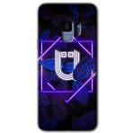 MRCİLETİSİMmrc-17003 Dark Neon Yaprak Ü Harfi Kılıf HD Desen Baskılı Arka Kapak Samsung Galaxy S9 ile uyumlu