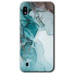 MRCİLETİSİMmrc-18848 Buzul Mermer Kılıf Baskılı Kapak Tam Ekran Koruyucu Samsung Galaxy A10 ile uyumlu