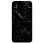MRCİLETİSİMmrc-18923 Siyah Mermer Kılıf Baskılı Kapak Tam Ekran Koruyucu Samsung Galaxy A10 ile uyumlu