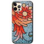 MRCİLETİSİMmrc-189432 Mozaik Çiçek Kılıf Baskılı Kapak Tam Kaplayan Mat Seramik iPhone 12 Pro Max ile uyumlu