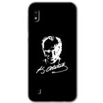 MRCİLETİSİMmrc-19120 Atatürk Silüet İmza Kılıf Baskılı Kapak Tam Ekran Koruyucu Samsung Galaxy A10 ile uyumlu