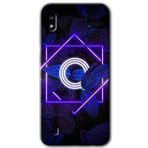MRCİLETİSİMmrc-19183 Dark Neon Yaprak O Harfi Kılıf Baskılı Kapak Tam Ekran Koruyucu Samsung Galaxy A10 ile uyumlu