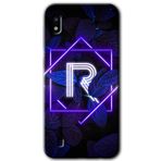 MRCİLETİSİMmrc-19198 Dark Neon Yaprak R Harfi Kılıf Baskılı Kapak Tam Ekran Koruyucu Samsung Galaxy A10 ile uyumlu