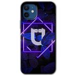 MRCİLETİSİMmrc-192454 Dark Neon Yaprak Ü Harfi Kılıf Baskılı Kapak Tam Kaplayan Mat Seramik iPhone 12 Mini ile uyumlu
