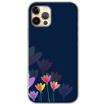 MRCİLETİSİMmrc-193040 Çizim Çiçekleri Kılıf Baskılı Kapak Tam Kaplayan Mat Seramik iPhone 12 Pro ile uyumlu