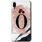 MRCİLETİSİMmrc-19576 Pembe Mermer Desenli Ö Harfi Kılıf Baskılı Kapak Tam Ekran Koruyucu Samsung Galaxy A10s ile uyumlu