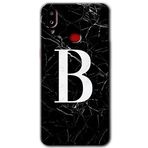 MRCİLETİSİMmrc-19630 Siyah Mermer Desenli B Harfi Kılıf Baskılı Kapak Tam Ekran Koruyucu Samsung Galaxy A10s ile uyumlu