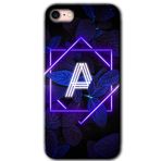 MRCİLETİSİMmrc-198468 Dark Neon Yaprak A Harfi Kılıf Baskılı Kapak Tam Kaplayan Mat Seramik iPhone SE 2020 ile uyumlu