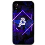 MRCİLETİSİMmrc-200118 Dark Neon Yaprak A Harfi Kılıf Baskılı Kapak Tam Kaplayan Mat Seramik iPhone XR ile uyumlu