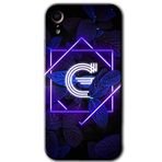 MRCİLETİSİMmrc-200124 Dark Neon Yaprak G Harfi Kılıf Baskılı Kapak Tam Kaplayan Mat Seramik iPhone XR ile uyumlu