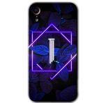 MRCİLETİSİMmrc-200128 Dark Neon Yaprak I Harfi Kılıf Baskılı Kapak Tam Kaplayan Mat Seramik iPhone XR ile uyumlu