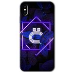 MRCİLETİSİMmrc-200685 Dark Neon Yaprak Ö Harfi Kılıf Baskılı Kapak Tam Kaplayan Mat Seramik iPhone Xs ile uyumlu