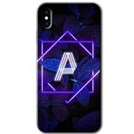 MRCİLETİSİMmrc-201218 Dark Neon Yaprak A Harfi Kılıf Baskılı Kapak Tam Kaplayan Mat Seramik iPhone Xs Max ile uyumlu