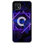 MRCİLETİSİMmrc-201784 Dark Neon Yaprak O Harfi Kılıf Baskılı Kapak Tam Kaplayan Mat Seramik Oppo A15 ile uyumlu