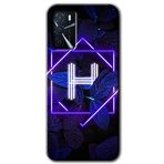 MRCİLETİSİMmrc-202876 Dark Neon Yaprak H Harfi Kılıf Baskılı Kapak Tam Kaplayan Mat Seramik Oppo A16 ile uyumlu