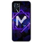 MRCİLETİSİMmrc-202882 Dark Neon Yaprak M Harfi Kılıf Baskılı Kapak Tam Kaplayan Mat Seramik Oppo A16 ile uyumlu