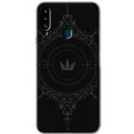 MRCİLETİSİMmrc-21005 Siyah Mandala 1 Kılıf Baskılı Kapak Tam Ekran Koruyucu Samsung Galaxy A20s ile uyumlu