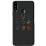MRCİLETİSİMmrc-21139 Avengers Minimalism Kılıf Baskılı Kapak Tam Ekran Koruyucu Samsung Galaxy A20s ile uyumlu