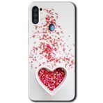 MRCİLETİSİMmrc-30241 Kalpli Şekerleme Kılıf Baskılı Kapak Tam Ekran Koruyucu Samsung Galaxy M11 ile uyumlu