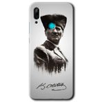 MRCİLETİSİMmrc-36204 Mustafa Kemal Atatürk Kılıf Baskılı Kapak Tam Ekran Koruyucu Huawei P smart 2019 ile uyumlu