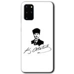 MRCİLETİSİMmrc-3747 Kemal Atatürk İmza Kılıf HD Desen Baskılı Arka Kapak Samsung Galaxy S20 Plus ile uyumlu