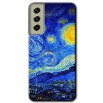 MRCİLETİSİMmrc-37581 Starry Night Kılıf Baskılı Kapak Tam Ekran Koruyucu Samsung Galaxy S21 FE ile uyumlu