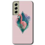 MRCİLETİSİMmrc-37773 Flamingo Kılıf Baskılı Kapak Tam Ekran Koruyucu Samsung Galaxy S21 FE ile uyumlu