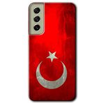 MRCİLETİSİMmrc-37812 Albayrak Kılıf Baskılı Kapak Tam Ekran Koruyucu Samsung Galaxy S21 FE ile uyumlu