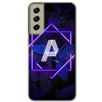 MRCİLETİSİMmrc-37867 Dark Neon Yaprak A Harfi Kılıf Baskılı Kapak Tam Ekran Koruyucu Samsung Galaxy S21 FE ile uyumlu