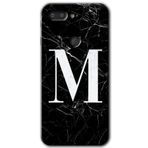 MRCİLETİSİMmrc-42745 Siyah Mermer Desenli M Harfi Kılıf HD Desen Baskılı Arka Kapak General Mobile GM 9 Pro ile uyumlu