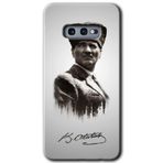 MRCİLETİSİMmrc-454 Mustafa Kemal Atatürk Kılıf HD Desen Baskılı Arka Kapak + Temperli Cam Samsung Galaxy S10e ile uyumlu