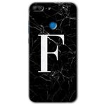 MRCİLETİSİMmrc-46587 Siyah Mermer Desenli F Harfi Kılıf HD Desen Baskılı Arka Kapak + Temperli Cam Honor 9 Lite ile uyumlu