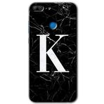 MRCİLETİSİMmrc-46593 Siyah Mermer Desenli K Harfi Kılıf HD Desen Baskılı Arka Kapak + Temperli Cam Honor 9 Lite ile uyumlu