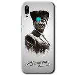 MRCİLETİSİMmrc-54354 Mustafa Kemal Atatürk Kılıf HD Desen Baskılı Arka Kapak Huawei P smart 2019 ile uyumlu
