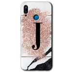 MRCİLETİSİMmrc-56969 Pembe Mermer Desenli J Harfi Kılıf HD Desen Baskılı Arka Kapak Huawei P20 Lite ile uyumlu
