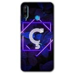 MRCİLETİSİMmrc-58219 Dark Neon Yaprak Ç Harfi Kılıf HD Desen Baskılı Arka Kapak Huawei P30 Lite ile uyumlu