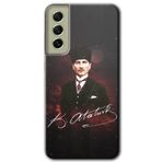 MRCİLETİSİMmrc-7048 Kemal Atatürk Kılıf HD Desen Baskılı Arka Kapak Samsung Galaxy S21 FE ile uyumlu