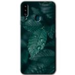 MRCİLETİSİMmrc-75490 Yağmurlu Yaprak Kılıf HD Baskılı Desen Hayalet Cam Yandan Görünmez Samsung Galaxy A20s ile uyumlu