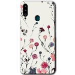 MRCİLETİSİMmrc-75837 Mat Çiçek Kılıf HD Baskılı Desen Hayalet Cam Yandan Görünmez Samsung Galaxy A20s ile uyumlu