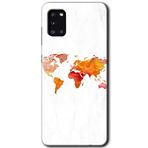 MRCİLETİSİMmrc-77819 Dünya Haritası Kılıf HD Baskılı Desen Hayalet Cam Yandan Görünmez Samsung Galaxy A31 ile uyumlu